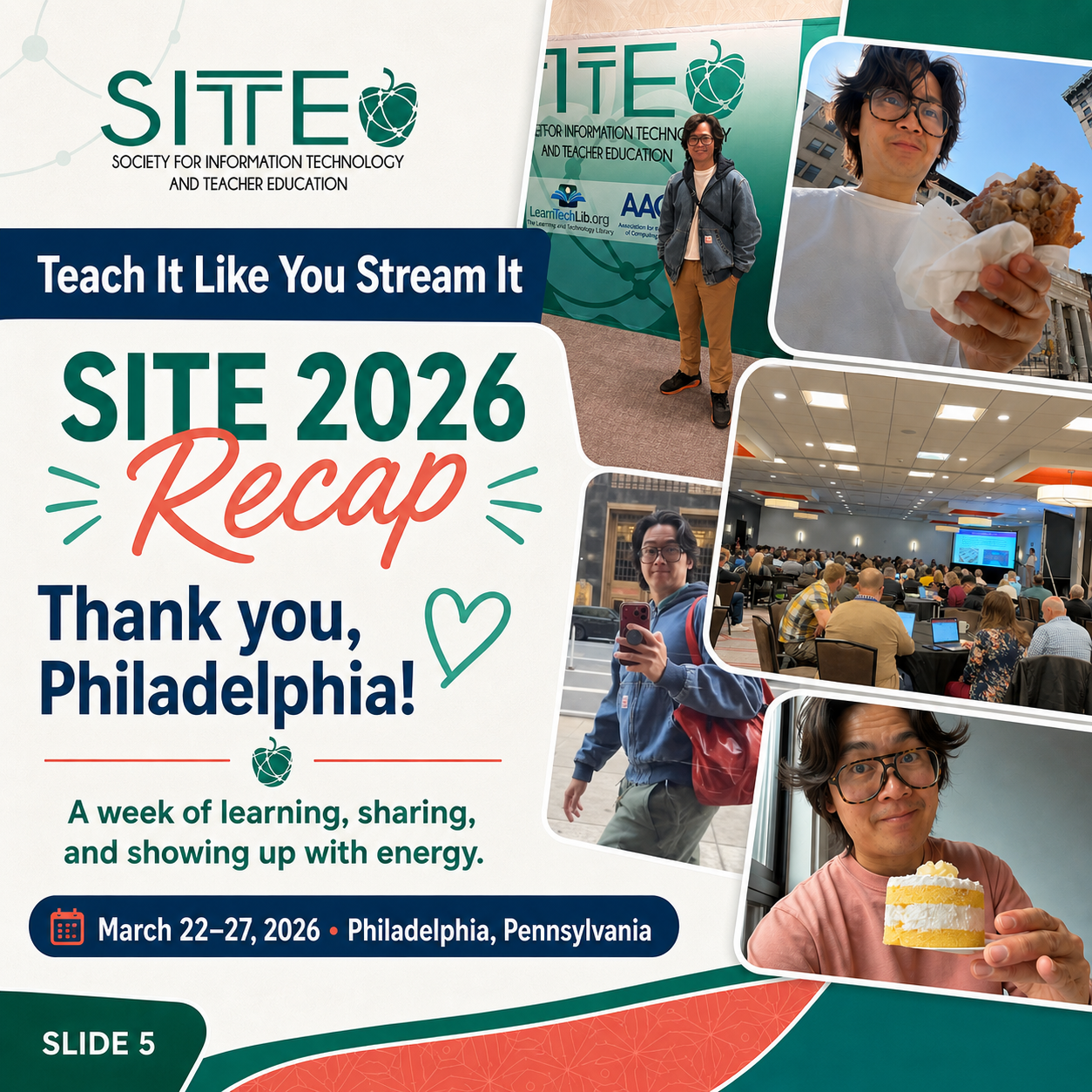 Dr. E at the SITE 2026 plenary in Philadelphia (slide 4 of 4)