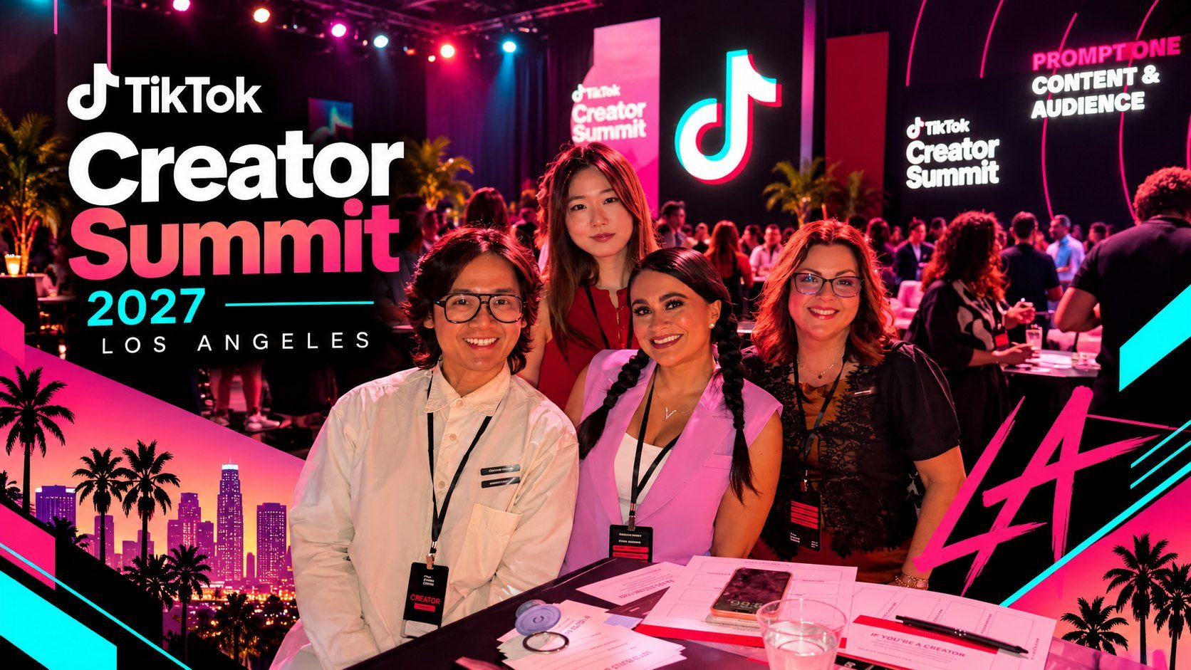 Dr. Peter Esperanza with fellow creators at the TikTok Creator Summit in Los Angeles